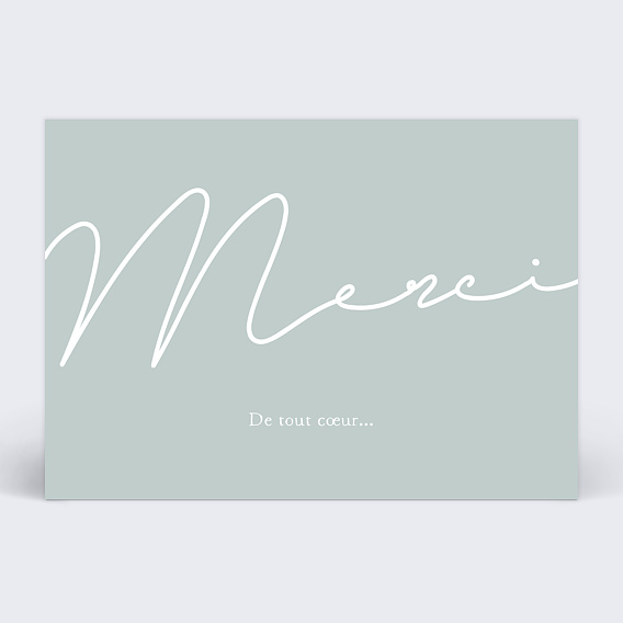 Carte remerciement naissance Merci Typographie Recto