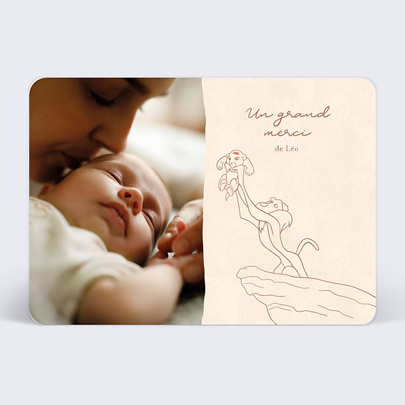 Carte remerciement naissance Petit roi