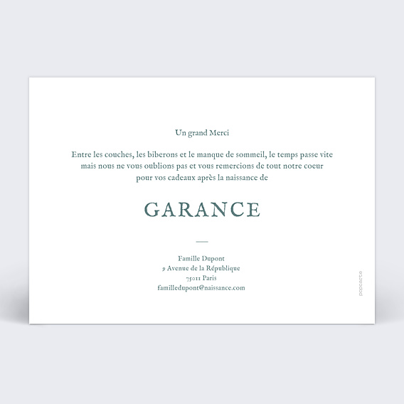 Remerciements Naissance Merci Typographie