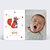 Carte remerciement naissance Renard coloré