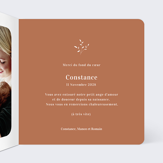 Carte remerciement naissance Pêle-Mêle Camargue Intérieur Droit