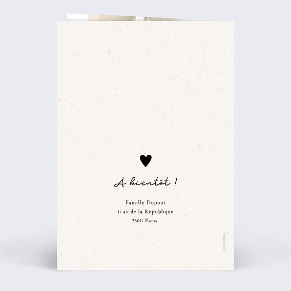 Carte remerciement naissance Mon petit frère Verso