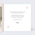 Carte remerciement naissance Cœur Rose Intérieur Droit