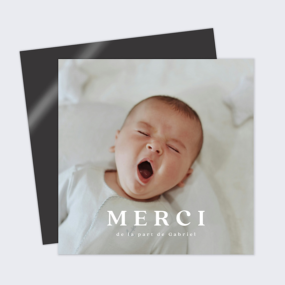 Carte remerciement naissance Pleine Page