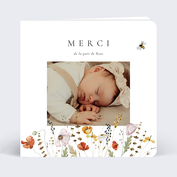 Remerciements Naissance Fleurs des Champs