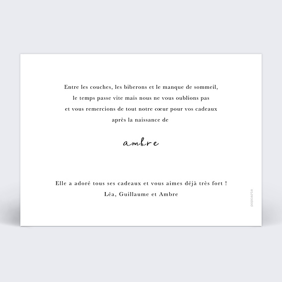 Remerciements Naissance Certificat Moderne