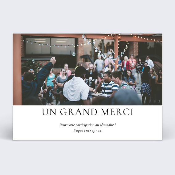 Carte remerciement professionnel Élégance Intemporelle