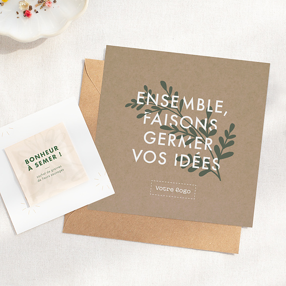 Carte remerciement professionnel Germer vos idées
