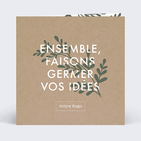 Carte remerciement professionnel Germer vos idées Recto