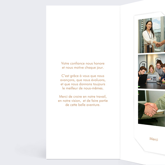 Carte remerciement professionnel Remerciement Chic Intérieur Gauche