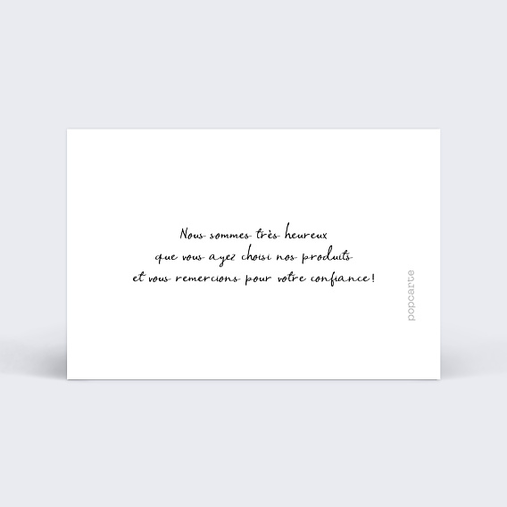 Carte remerciement professionnel Moderne Verso