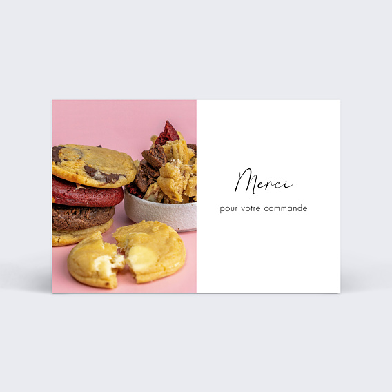 Carte remerciement professionnel Supercookie