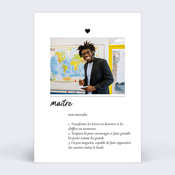 Carte de remerciement Définition Maître