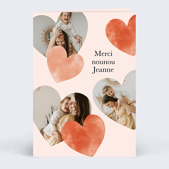 Carte de remerciement Éclats de Coeurs