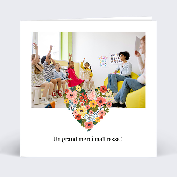 Carte de remerciement Joli Coeur