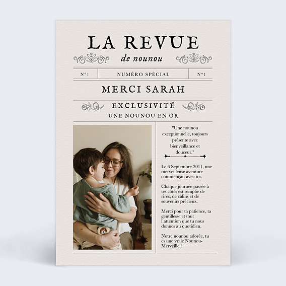 Carte de remerciement La revue