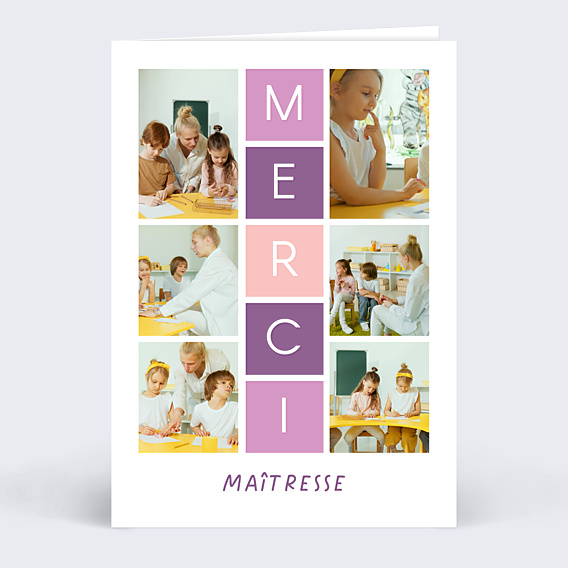 Carte de remerciement Marelle maîtresse