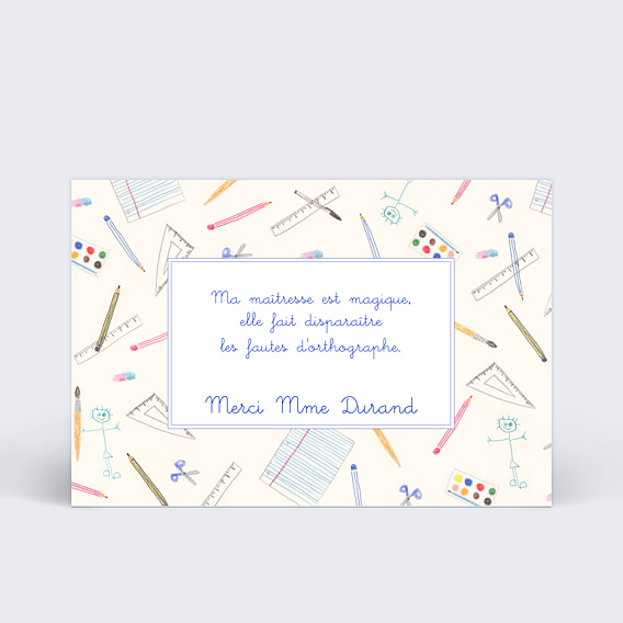 Carte Merci Maitresse Popcarte Carte Merci Maitresse Popcarte