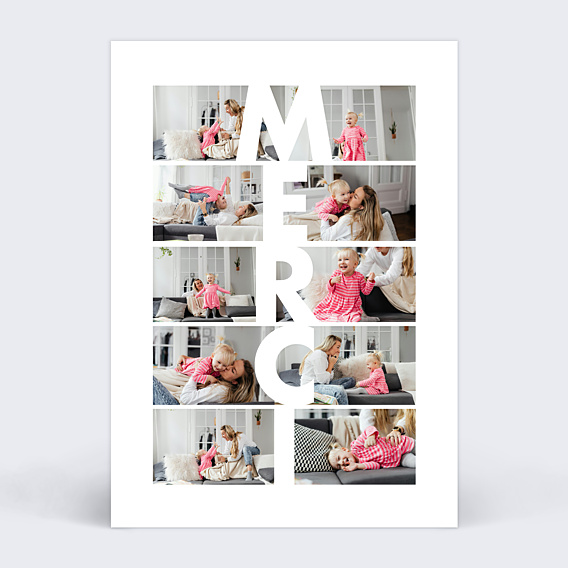 Carte de remerciement Merci Vertical