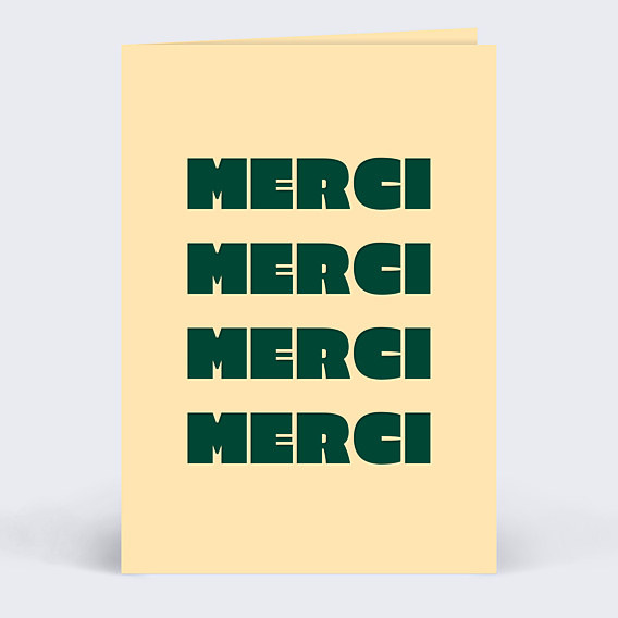 Carte de remerciement Quatre mots