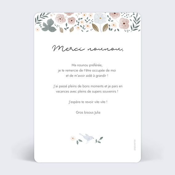 Remerciements Toutes Occasions Frise Fleurie