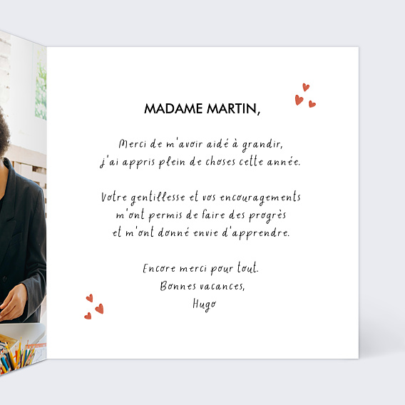 Remerciements Toutes Occasions Chouette maîtresse