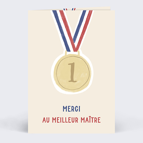 Carte de remerciement Médaille