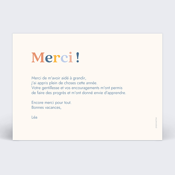 Remerciements Toutes Occasions Merci coloré