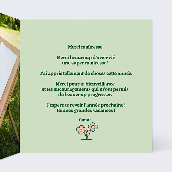 Carte de remerciement Meilleure du Monde Intérieur Droit