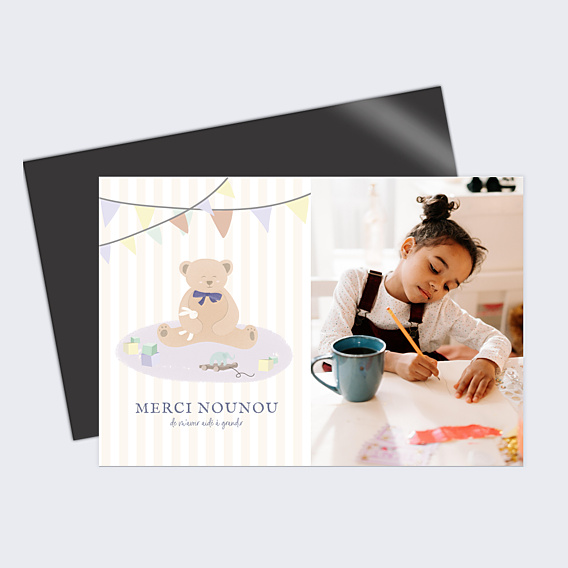 Remerciements Toutes Occasions Petit Ourson Rayé