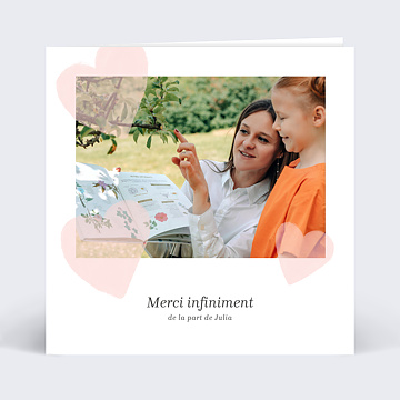 Carte Remerciement Cur Rose