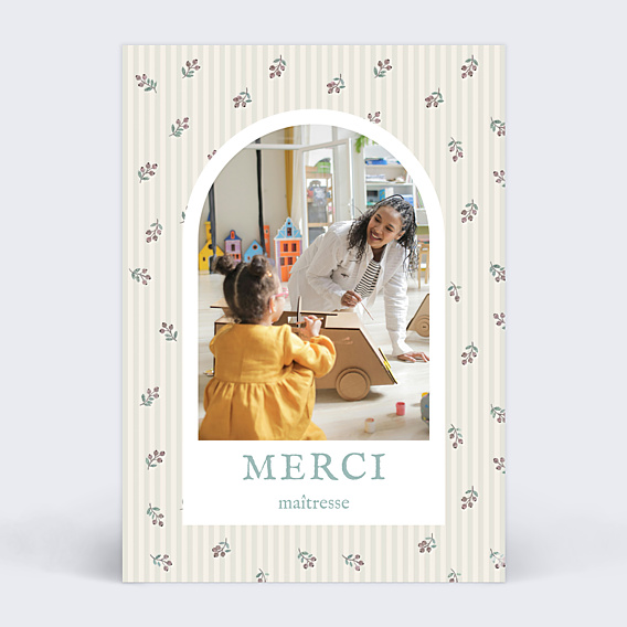 Carte de remerciement Florale minimale