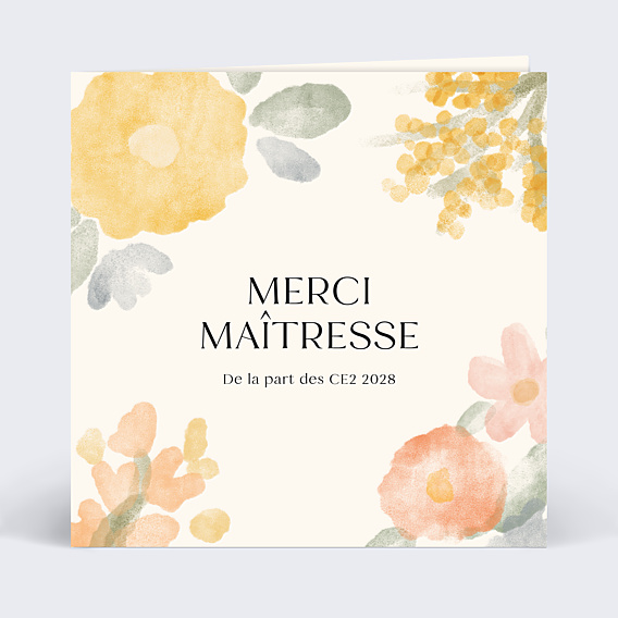 Remerciements Toutes Occasions Aquarelle printanière