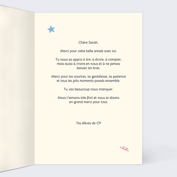 Remerciements Toutes Occasions Écoliers