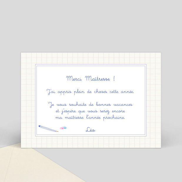 Carte Merci Maitresse Popcarte