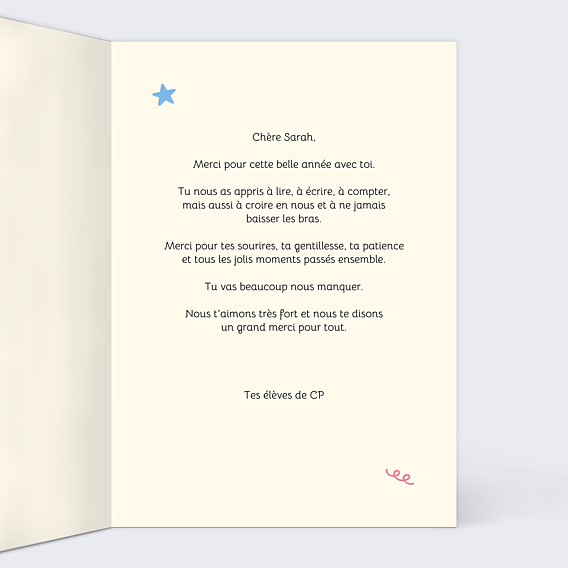Remerciements Toutes Occasions Écoliers