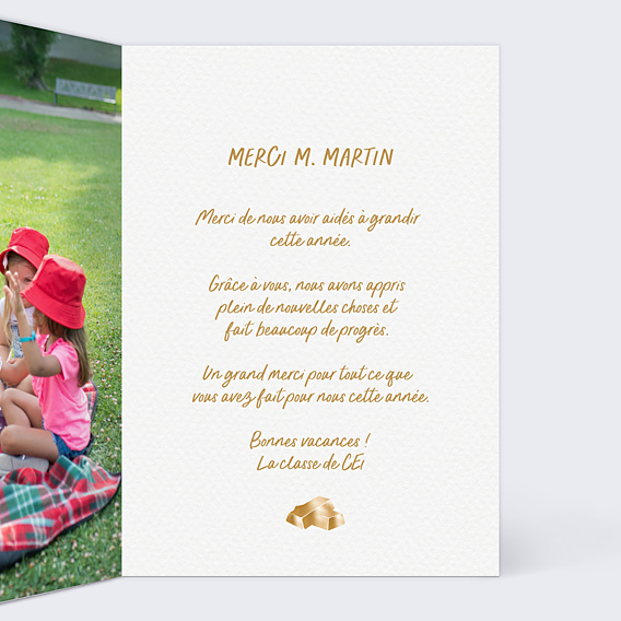 Remerciements Toutes Occasions Maître en or