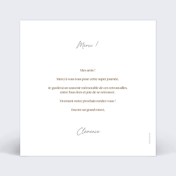 Carte de remerciement Ronde Florale Verso