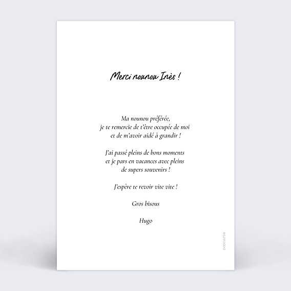 Remerciements Toutes Occasions Définition nounou