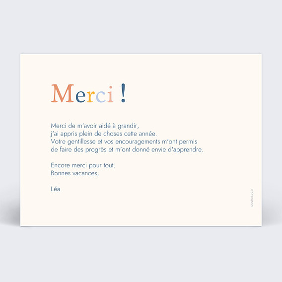 Remerciements Toutes Occasions Merci coloré
