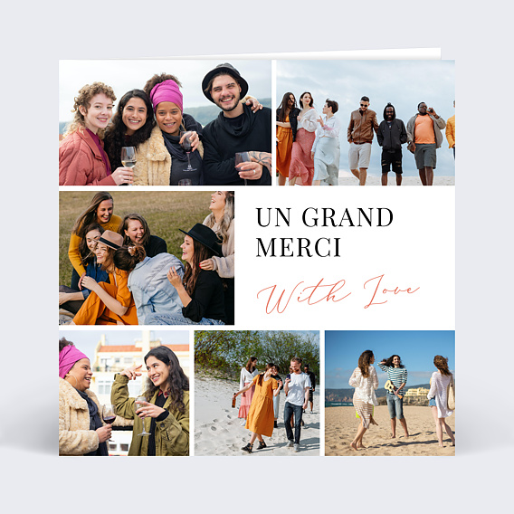 Carte remerciement invitation With Love