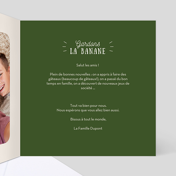 Carte amitié La Banane Intérieur Droit