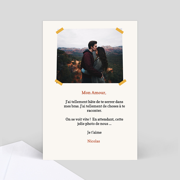 Carte de Correspondance Loin des yeux Verso