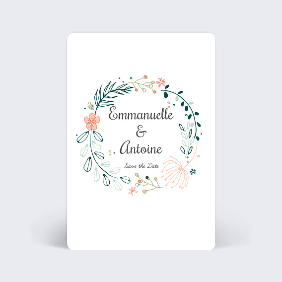 Save the date Couronne de fleurs