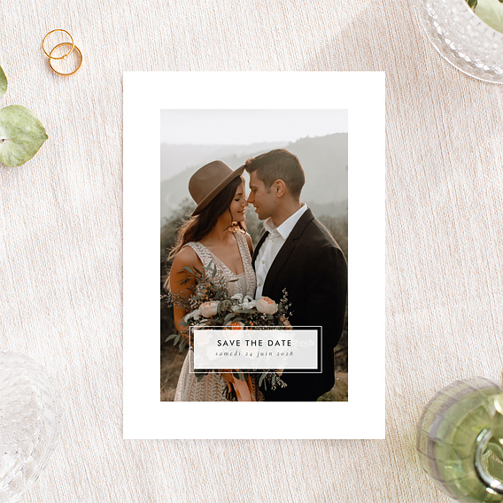 Save the date Etiquette Poudrée
