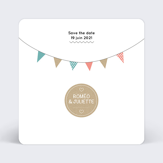 Save The Date Fanions vintage