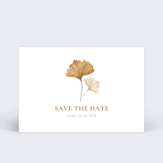 Save the Date Ginkgo Délicats