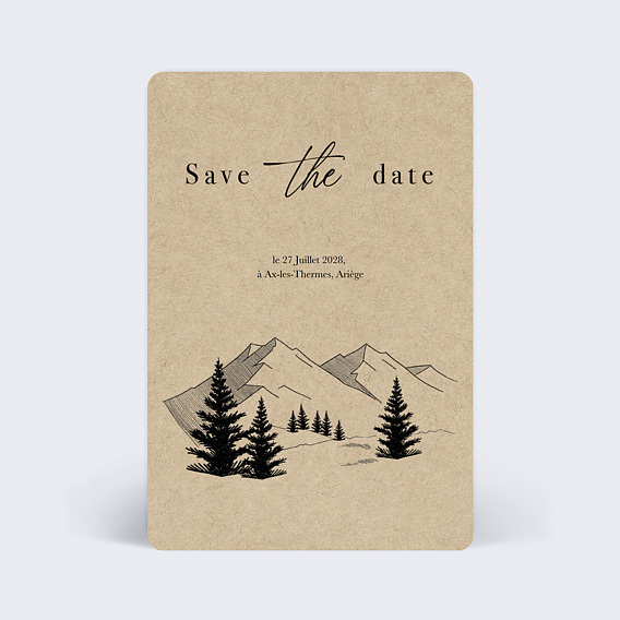 Save the Date Idylle à la Montagne