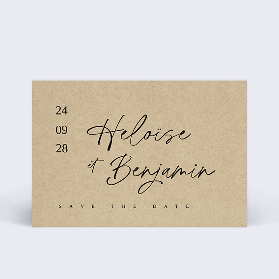 Save the date Kraft Minimaliste