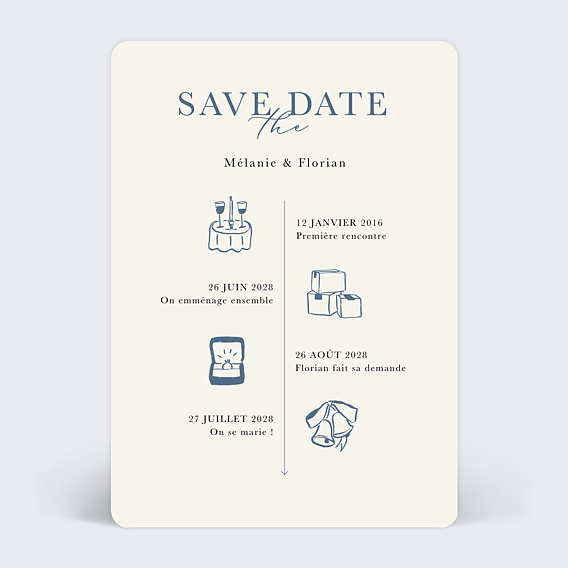 Save the date Petite Timeline